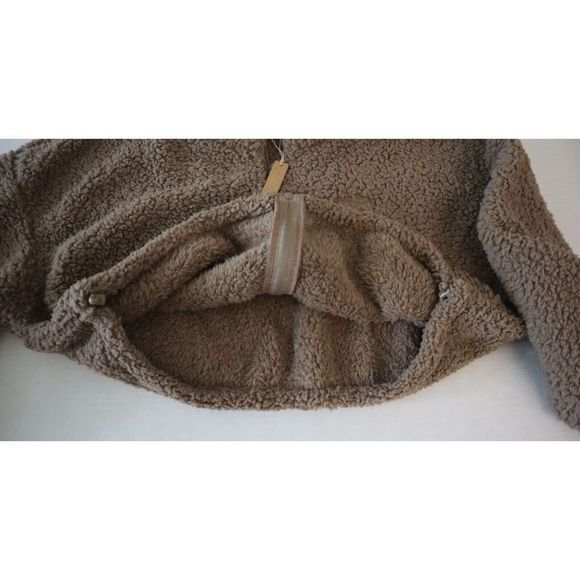 SKIMS AP-ZIP-0878 Womens Sz XL Desert Teddy High Pile Fleece Crop Zip Jacket $90 - Picture 10 of 12